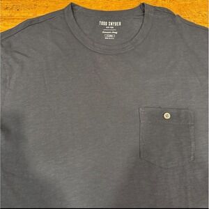 Todd Snyder Blue Lightweight Made‎ in L.A. Homespun Slub Pocket T Shirt Men's XL
